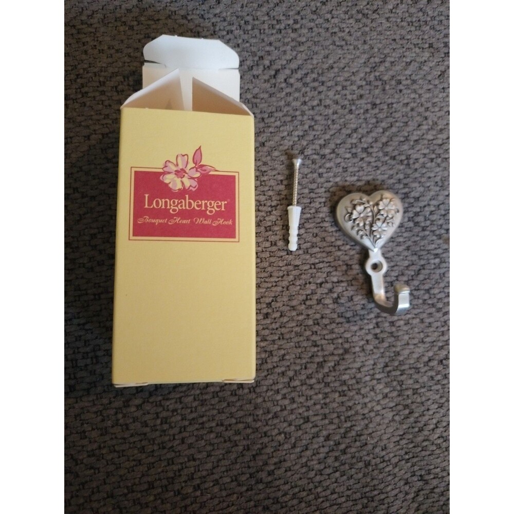 Vintage Retired Longaberger Bouquet Heart Wall Hook 2001 w/Box 78123 USA Made